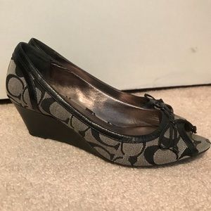 Coach Peep Toe Wedges